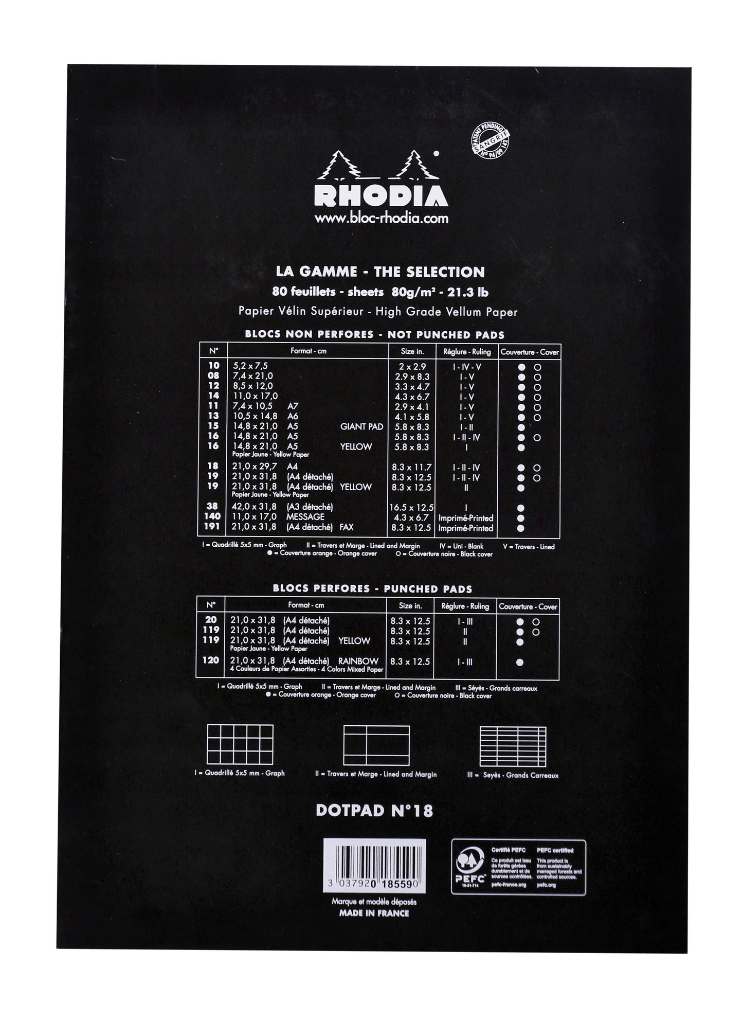 Schrijfblok Rhodia A4 dots 80 vel 90 g zwart - 2