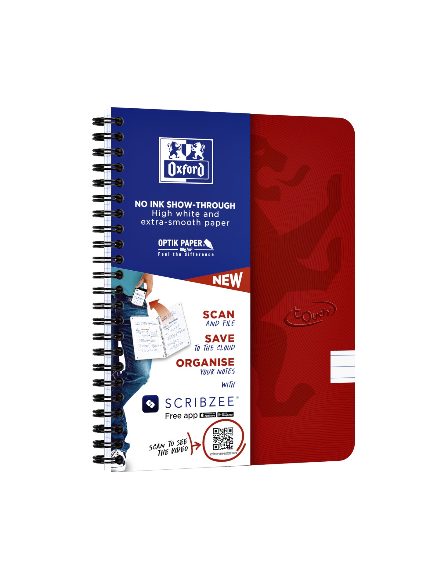 Oxf Touch A5 Spiraalblok gelijnd 140 pagina’s - 2