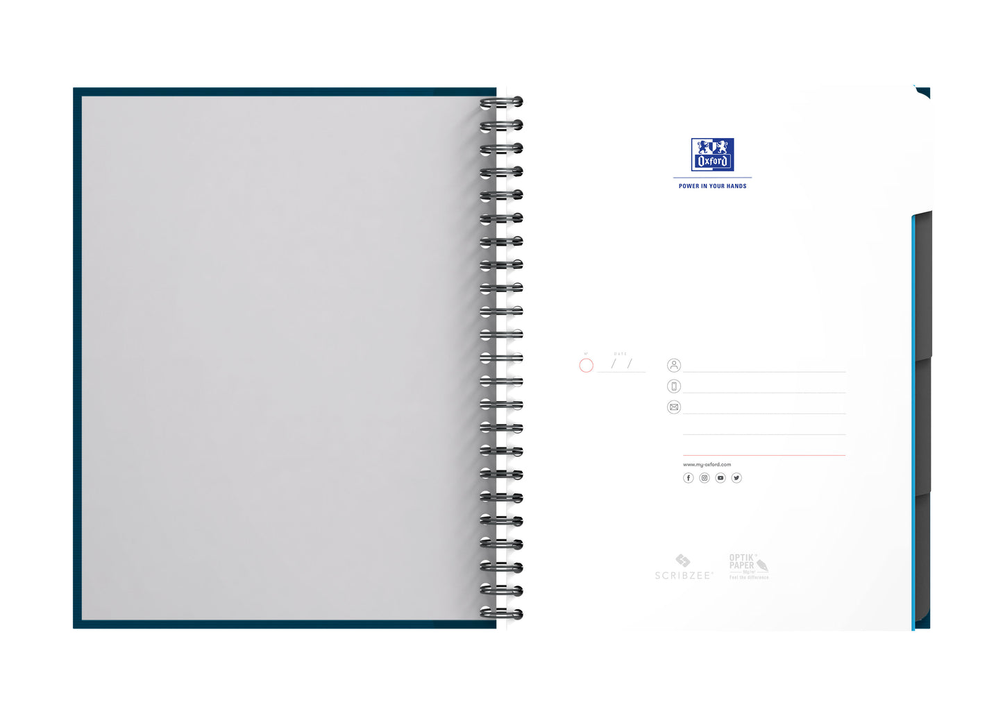 Collegeblok Oxford European Book A4+ 120 Vellen Assorti - 6