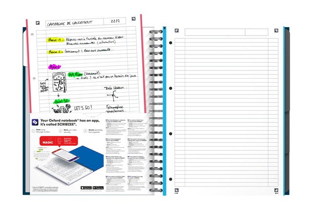 Collegeblok Oxford European Book A4+ 120 Vellen Assorti - 8