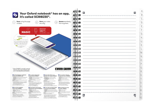 Oxford Urban Mix A5 Indexboek 90 pagina's met Alfabet en Lijnen - 7