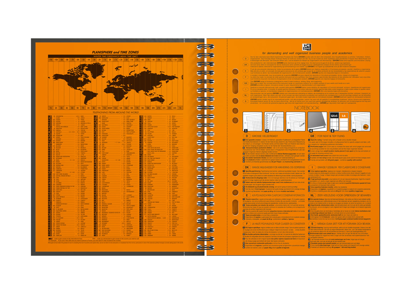 Oxf international Notebook A5+ 80gr 4-gaats perforatie - 2