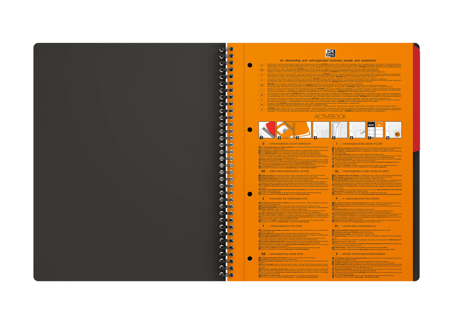 Spiraalblok Oxford International Activebook A4+ 80 vellen - 2