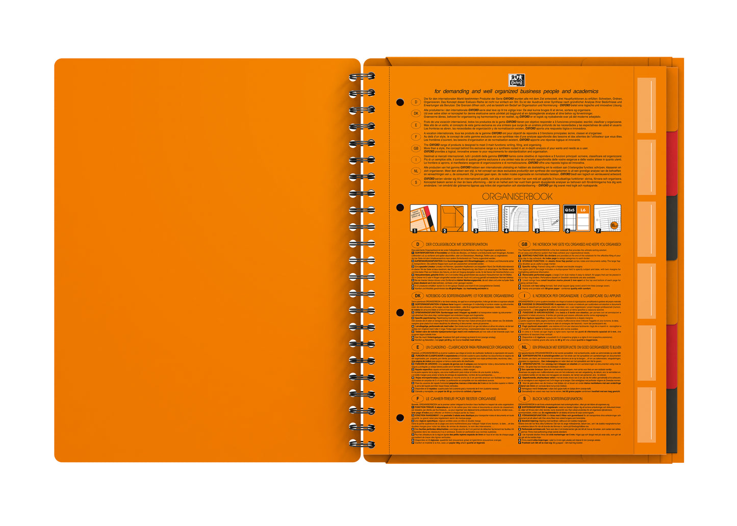 Oxford International Organiser A4+ notitieboek met dubbele spiraal en perforatie - 4