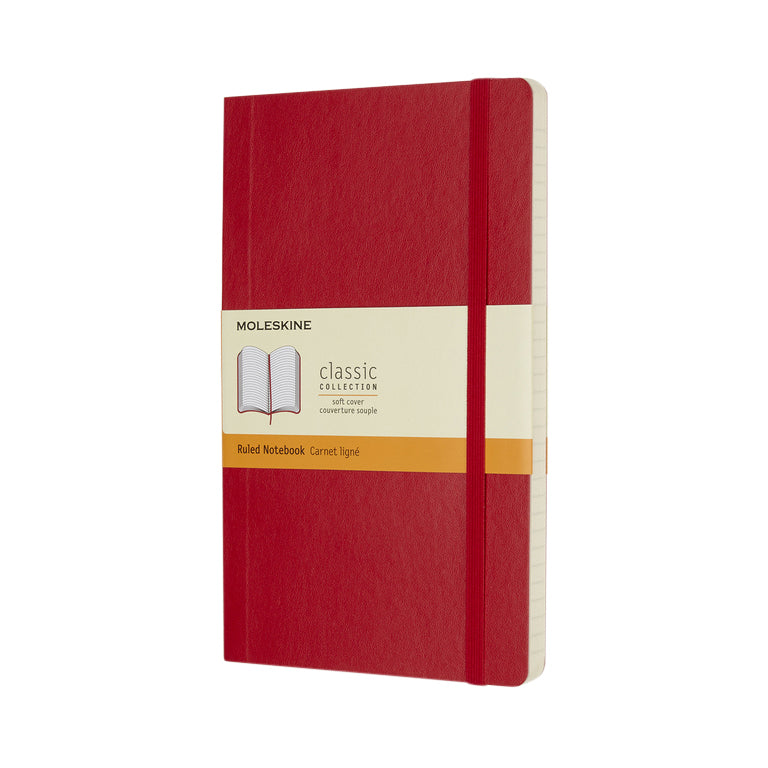 Moleskine L 130x210 mm Notitieboek Lijn met Rood Scarl