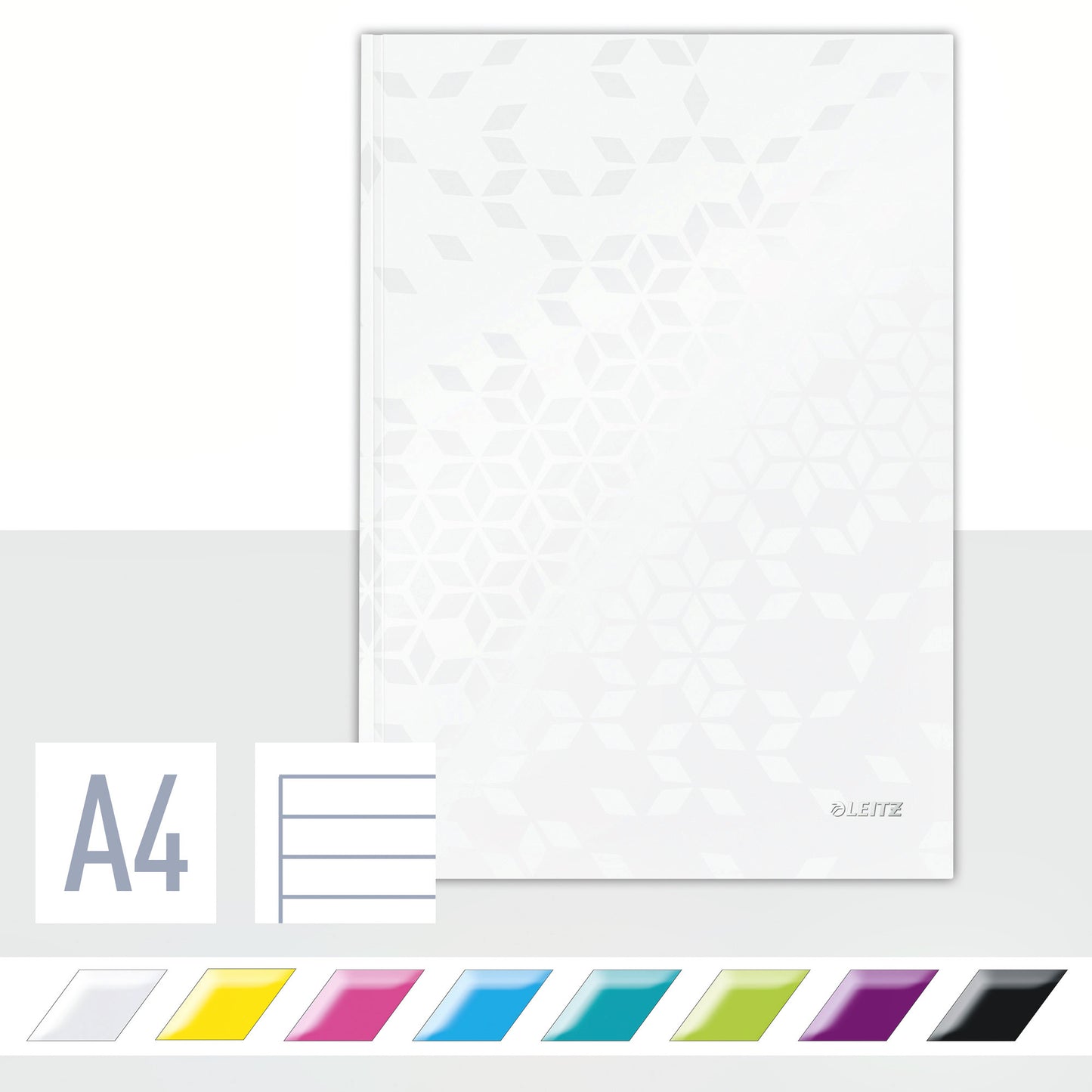 Notitieboek Leitz WOW A4 80 pagina's lijn wit