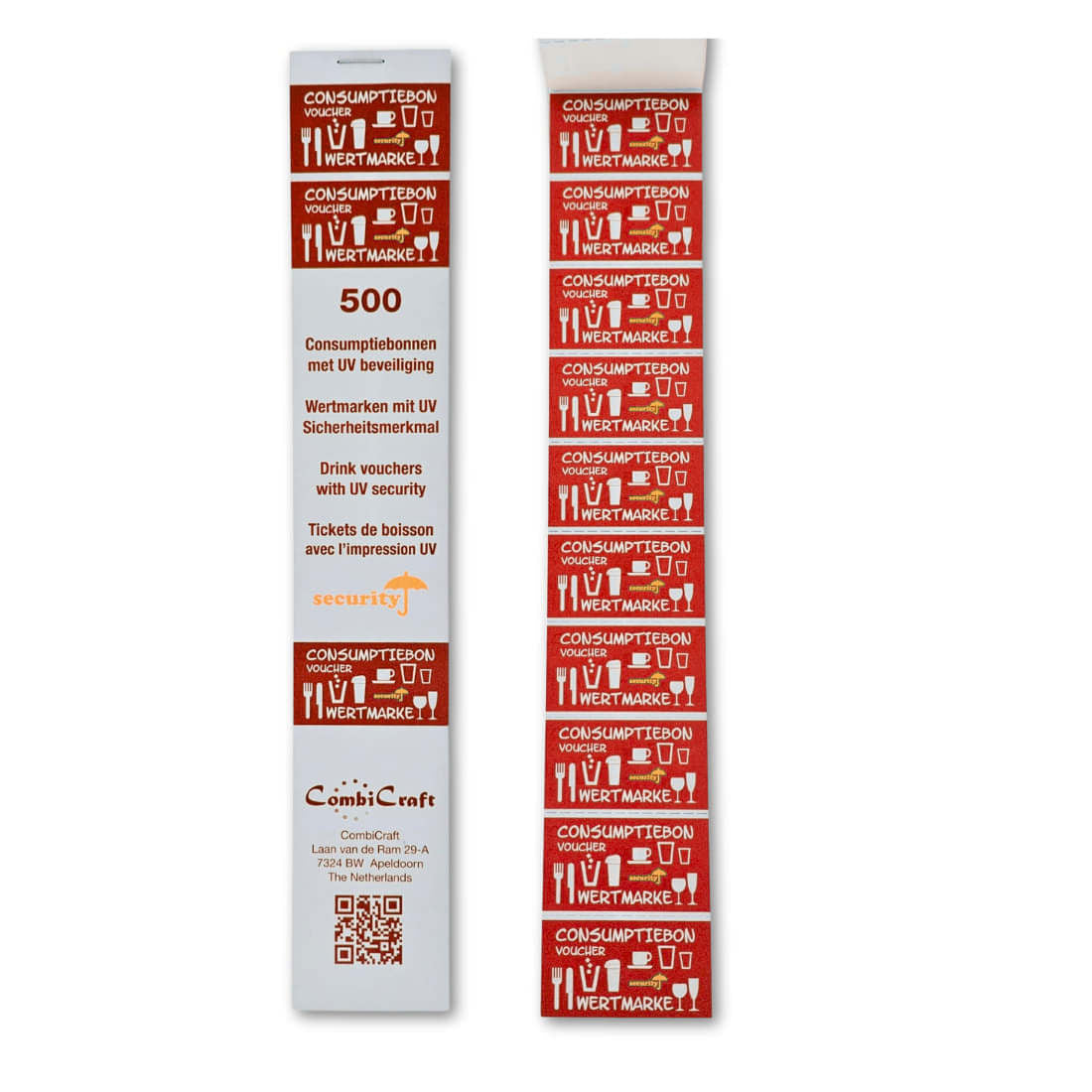 Consumptiebon Combicraft UV-beveiligd Rood 50x28mm - 3