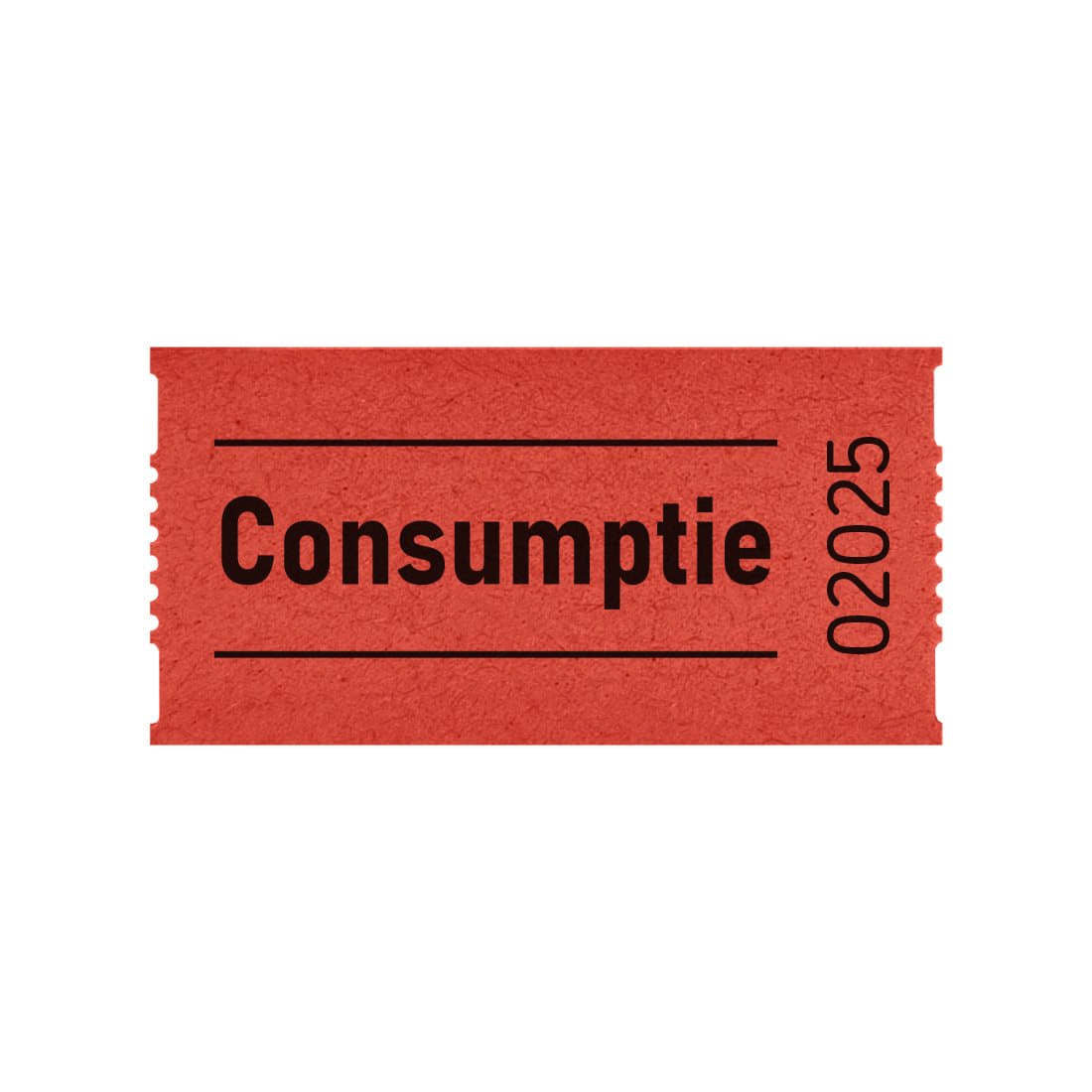 Consumptiebon Combicraft 57x30mm, 2-zijdig, rood, rol van 1000 bonnen - 2