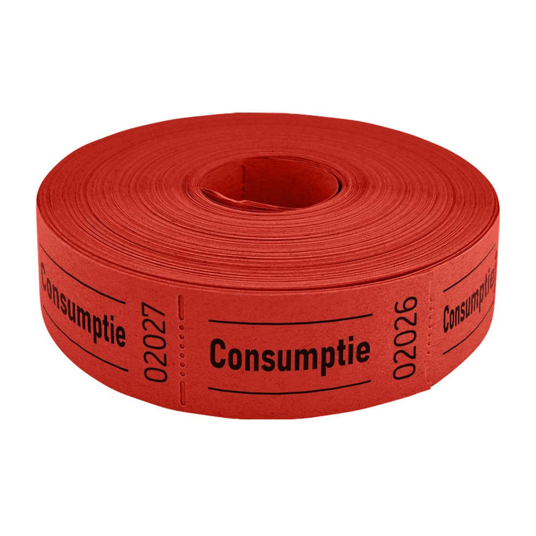 Consumptiebon Combicraft 57x30mm, 2-zijdig, rood, rol van 1000 bonnen - 3