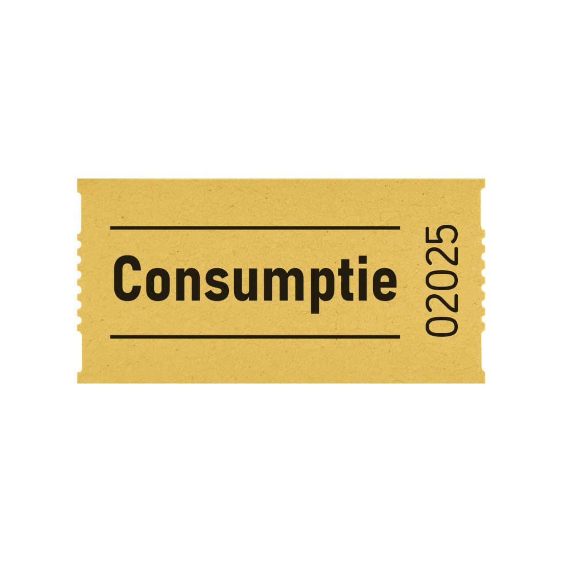 Consumptiebon Combicraft 57x30mm, 2-zijdig, geel, rol van 1000 bonnen - 2