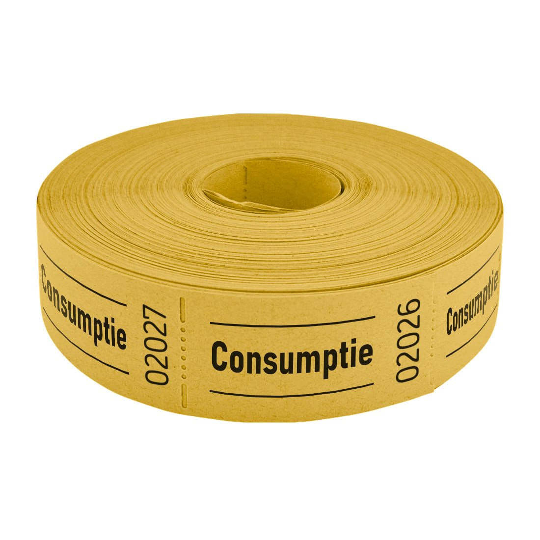 Consumptiebon Combicraft 57x30mm, 2-zijdig, geel, rol van 1000 bonnen - 3