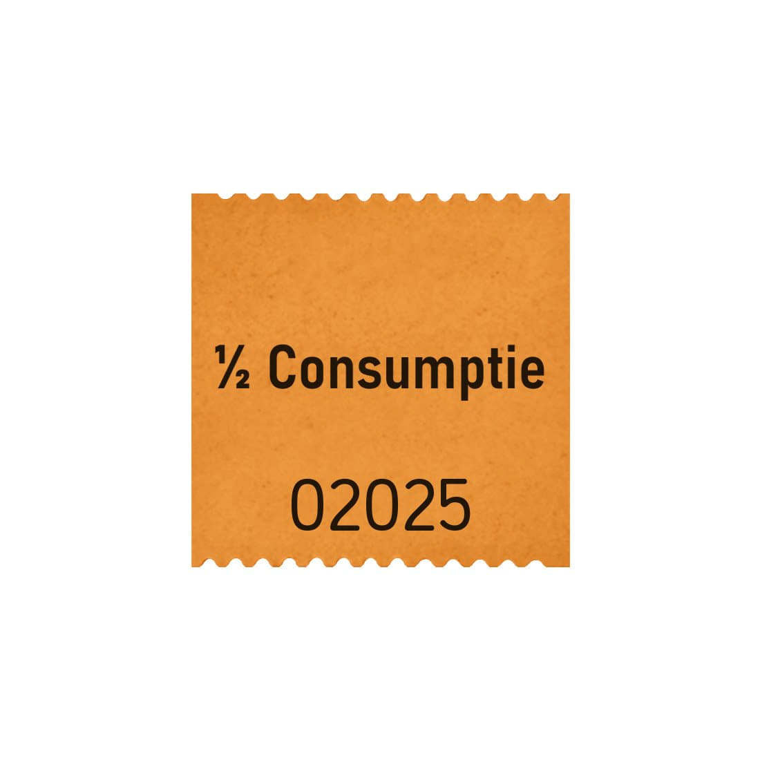 Consumptiebon Combicraft 30x30mm, 2-zijdig, oranje, rol van 500 bonnen - 2