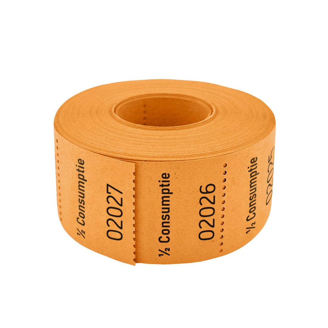 Consumptiebon Combicraft 30x30mm, 2-zijdig, oranje, rol van 500 bonnen - 3