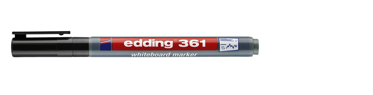 edding 361 Whiteboard Marker rond 1mm zwart, navulbaar