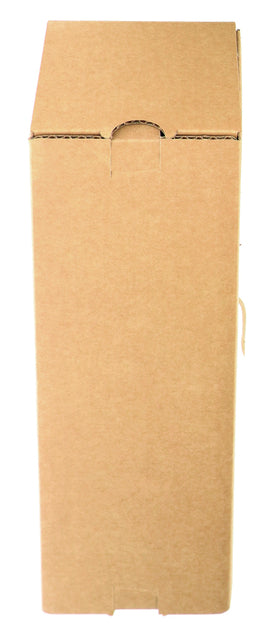 Verzenddoos fles IEZZY, bruin, 90x90x360mm, met flesseninterieur - 2