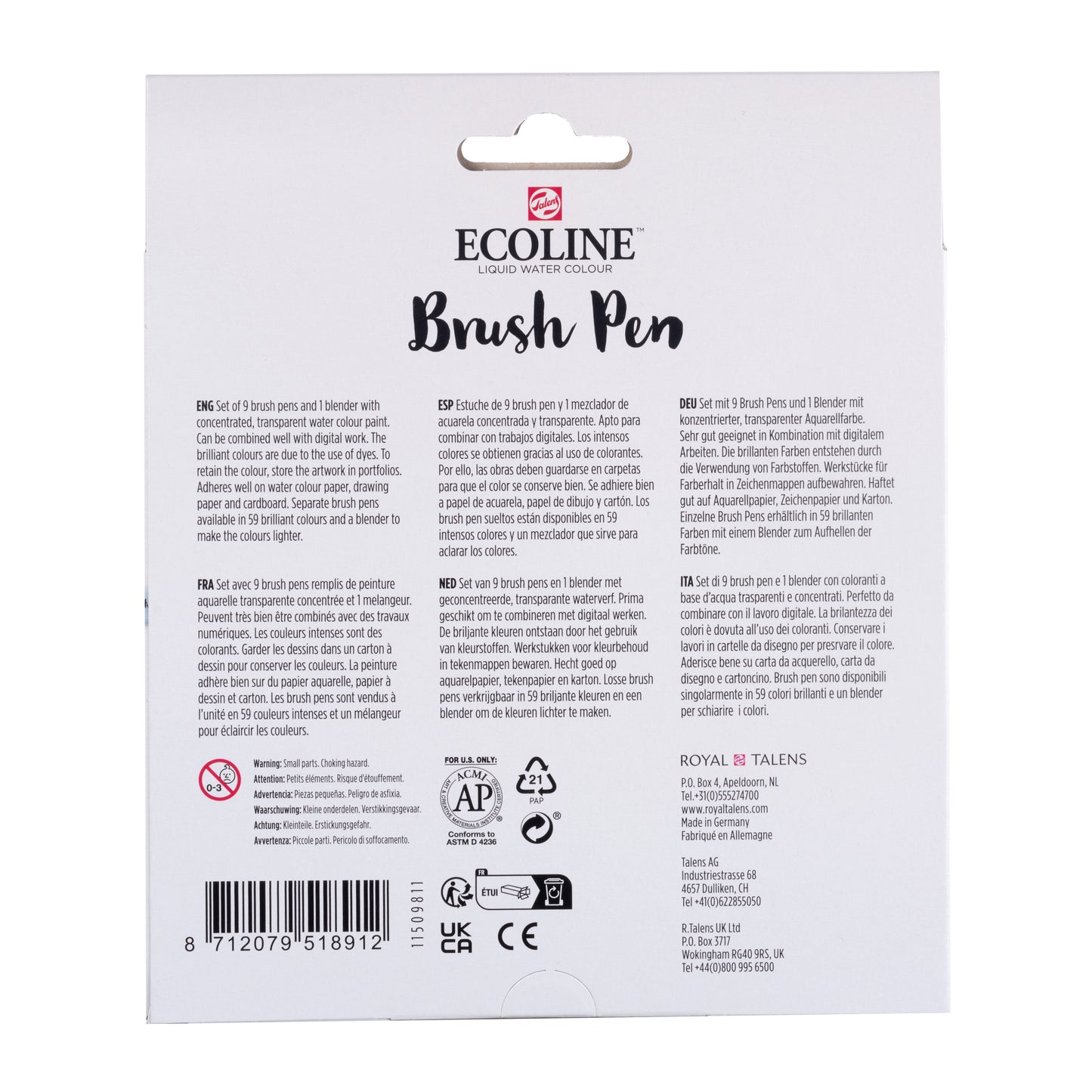 Talens Ecoline Pastel Brush Pen Set 10 kleuren - 4