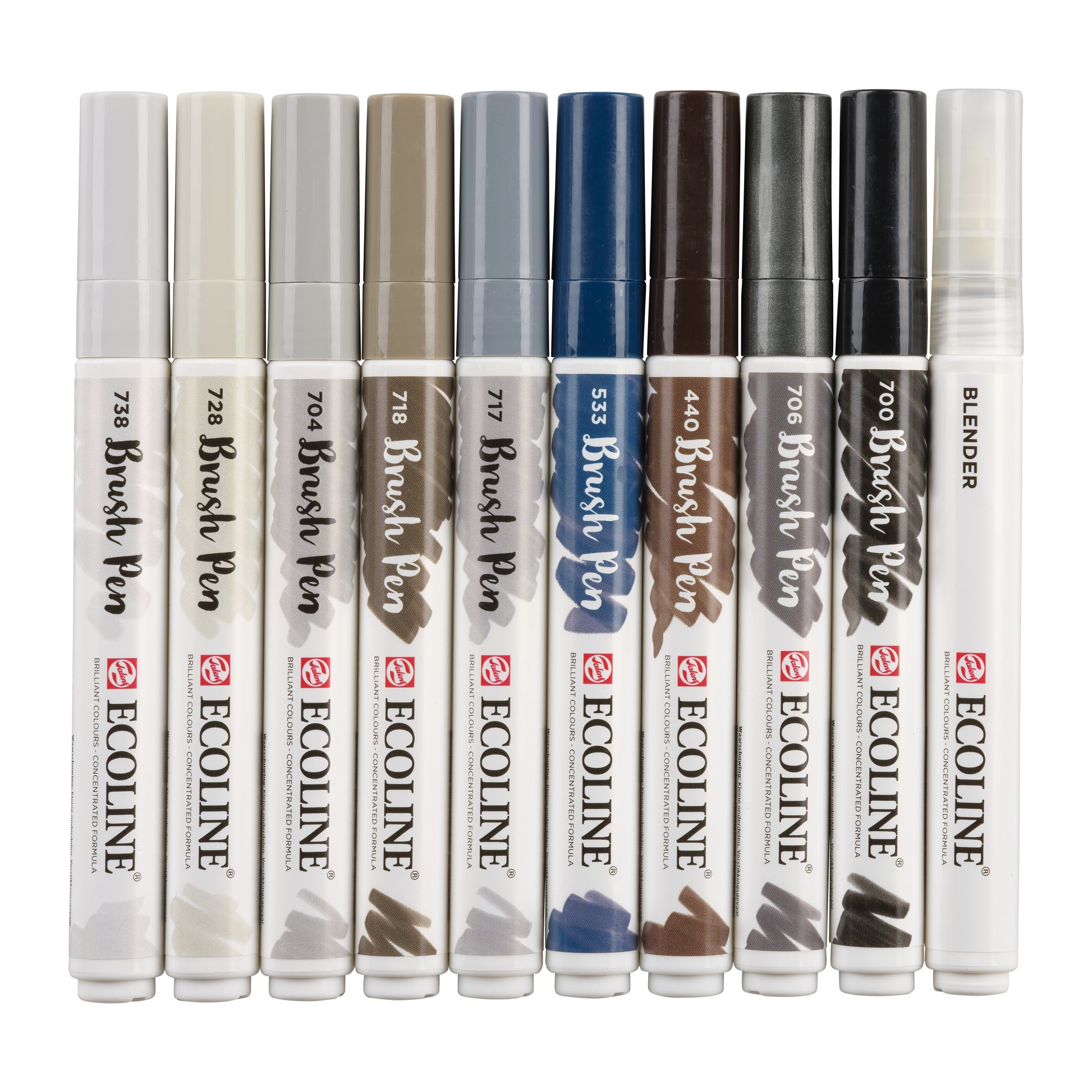 Talens Ecoline Grijstinten Brush Pen Set 10 Kleuren
