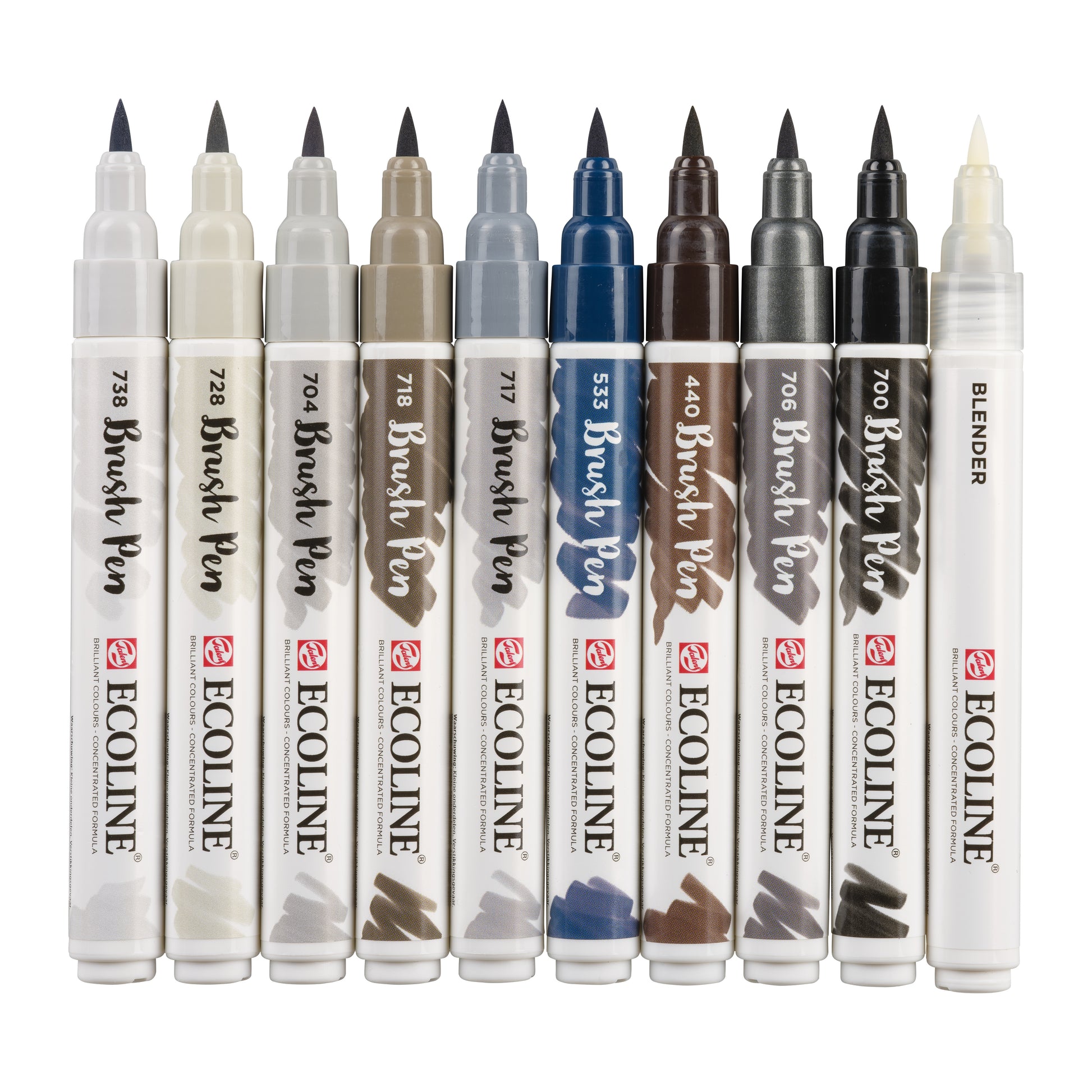 Talens Ecoline Grijstinten Brush Pen Set 10 Kleuren - 2