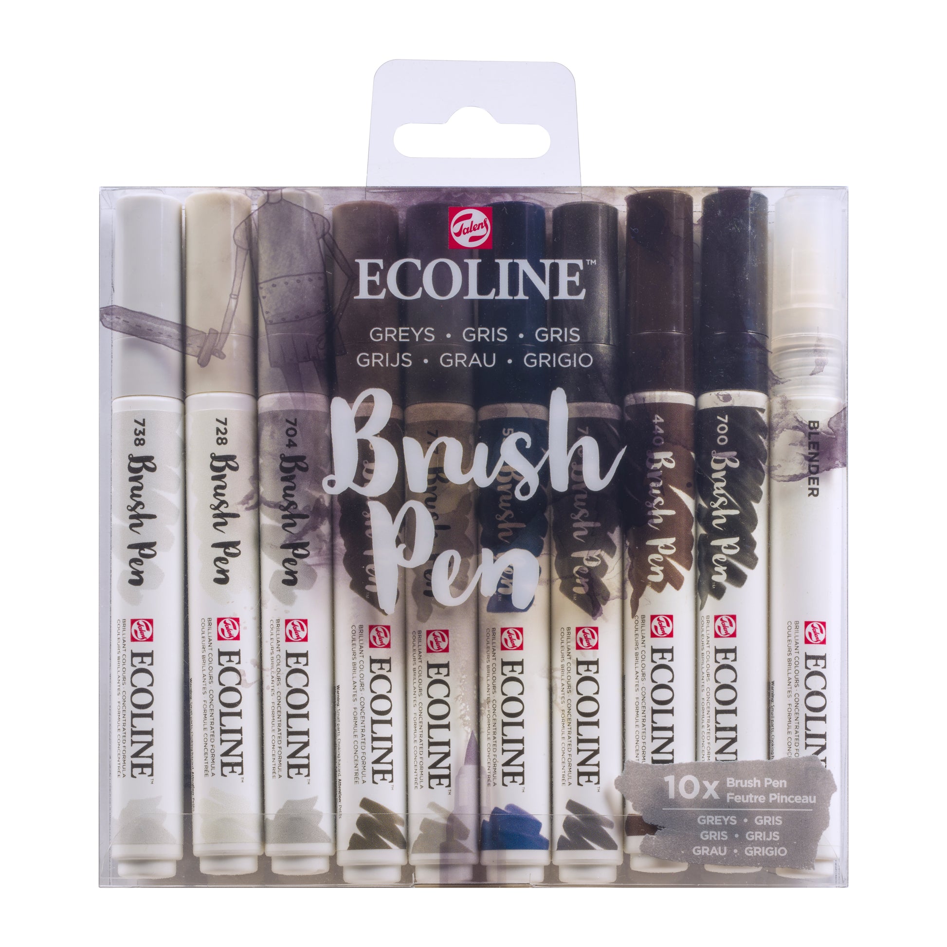 Talens Ecoline Grijstinten Brush Pen Set 10 Kleuren - 3