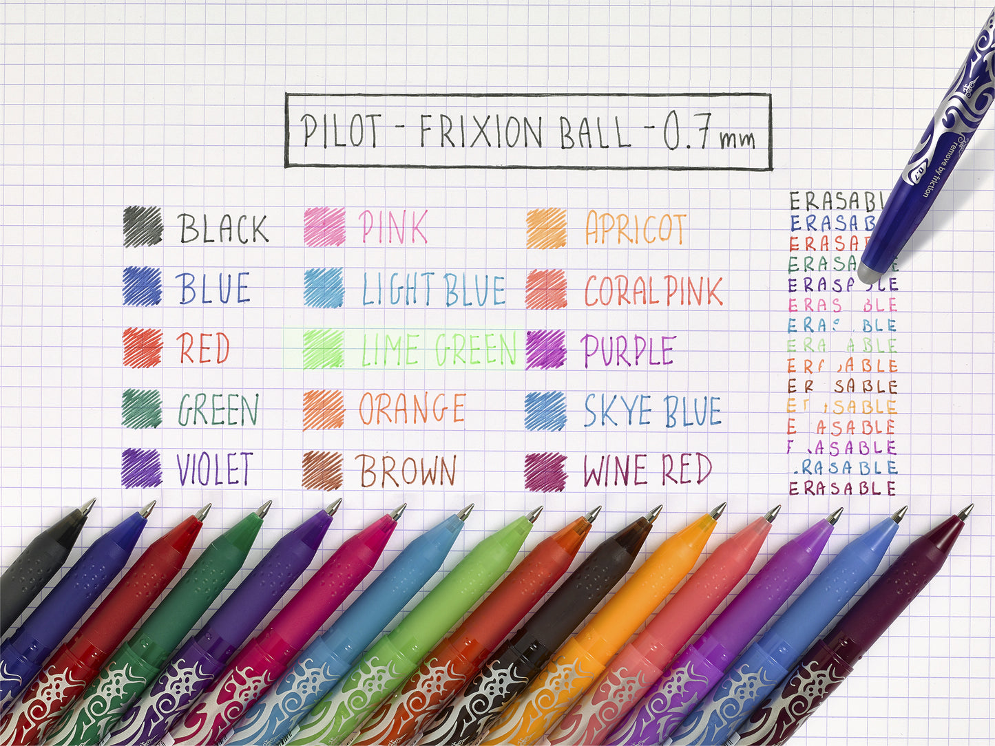 Rollerpen PILOT FriXion BL-FR7 M wijnrood