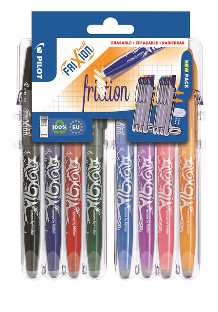 Pilot FriXion Set2Go 8-kleuren gel-rollerballen in assorted kleuren