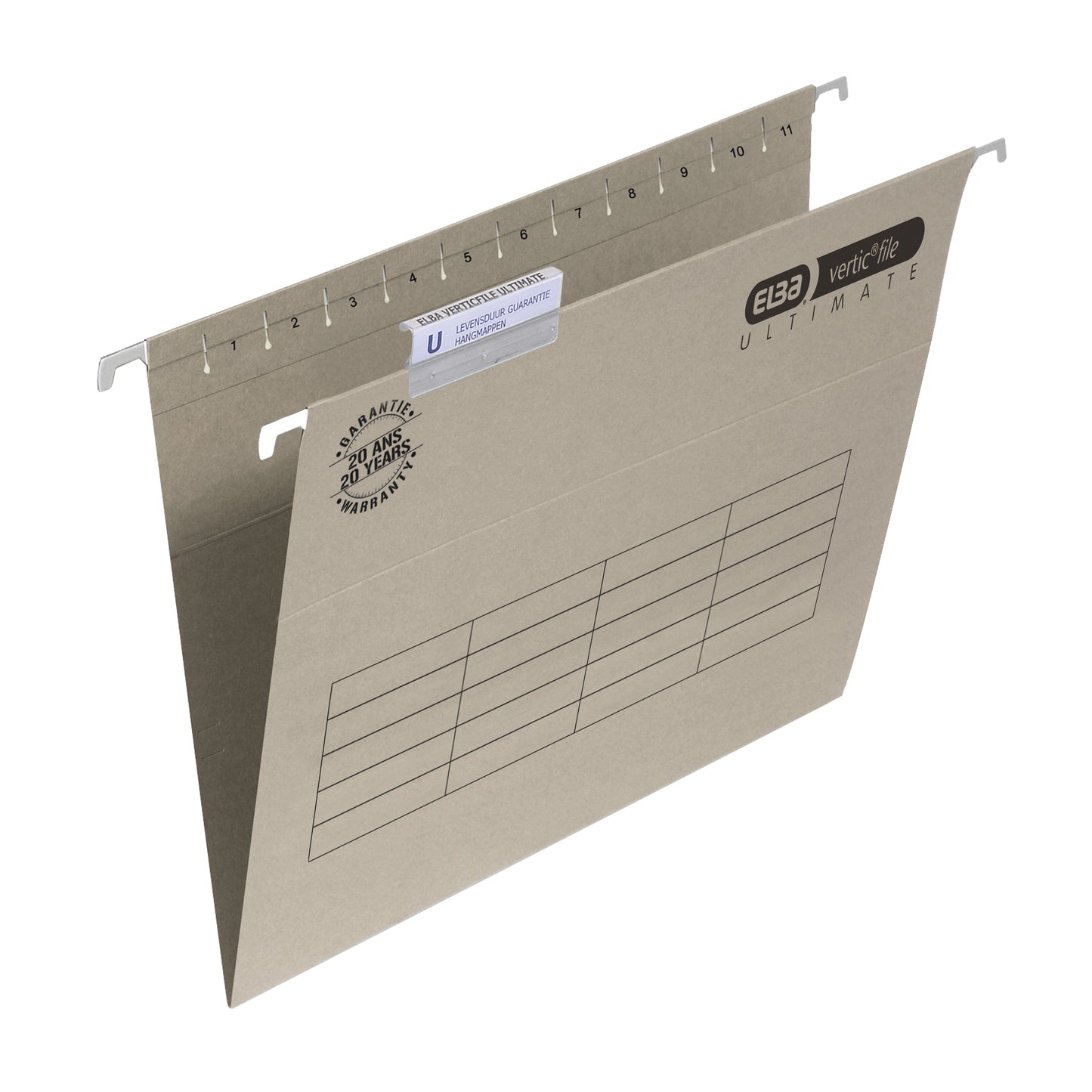 Hangmap Elba Verticfile Ultimate A4 V-bodem 10st Grijs