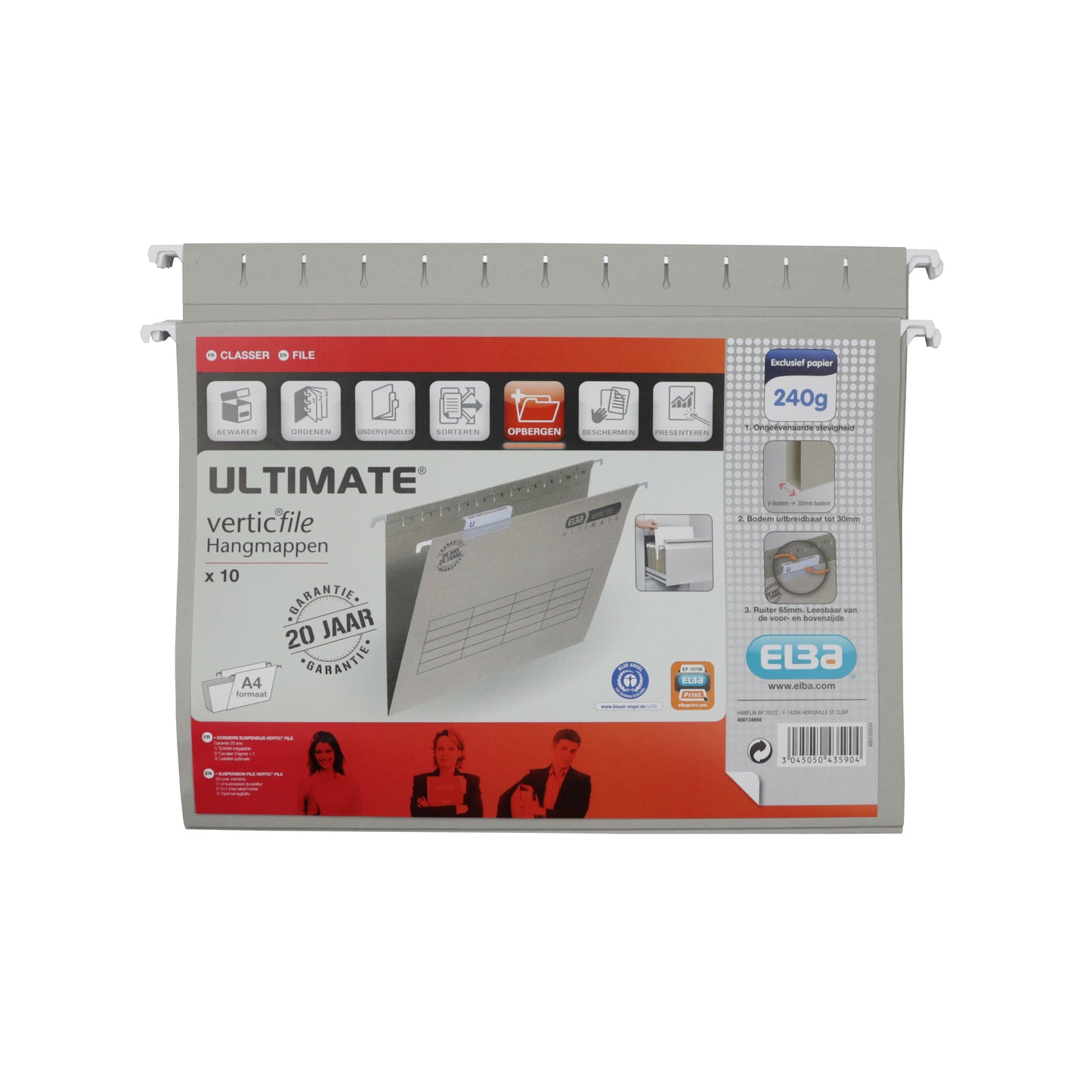 Hangmap Elba Verticfile Ultimate A4 V-bodem 10st Grijs - 3