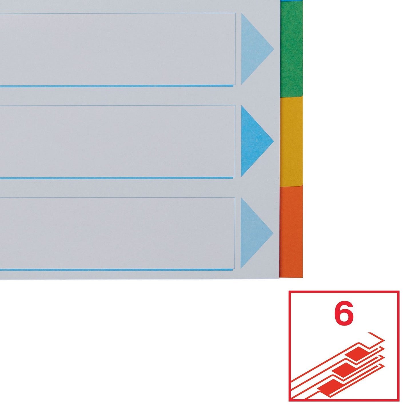 Esselte stand A4 gekleurde kartonnen tabbladen, 6-delig - 4