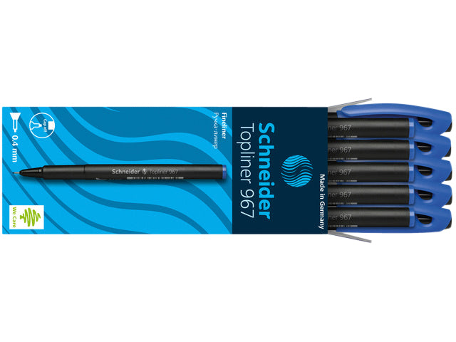 Schneider Topliner 967 Fijn 0.4mm Blauw - 5