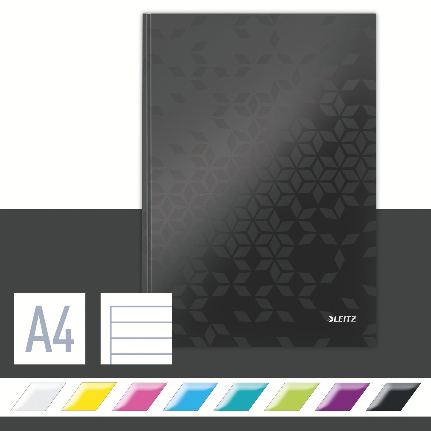 Notitieboek Leitz WOW A4 80 pagina's lijn zwart - 4