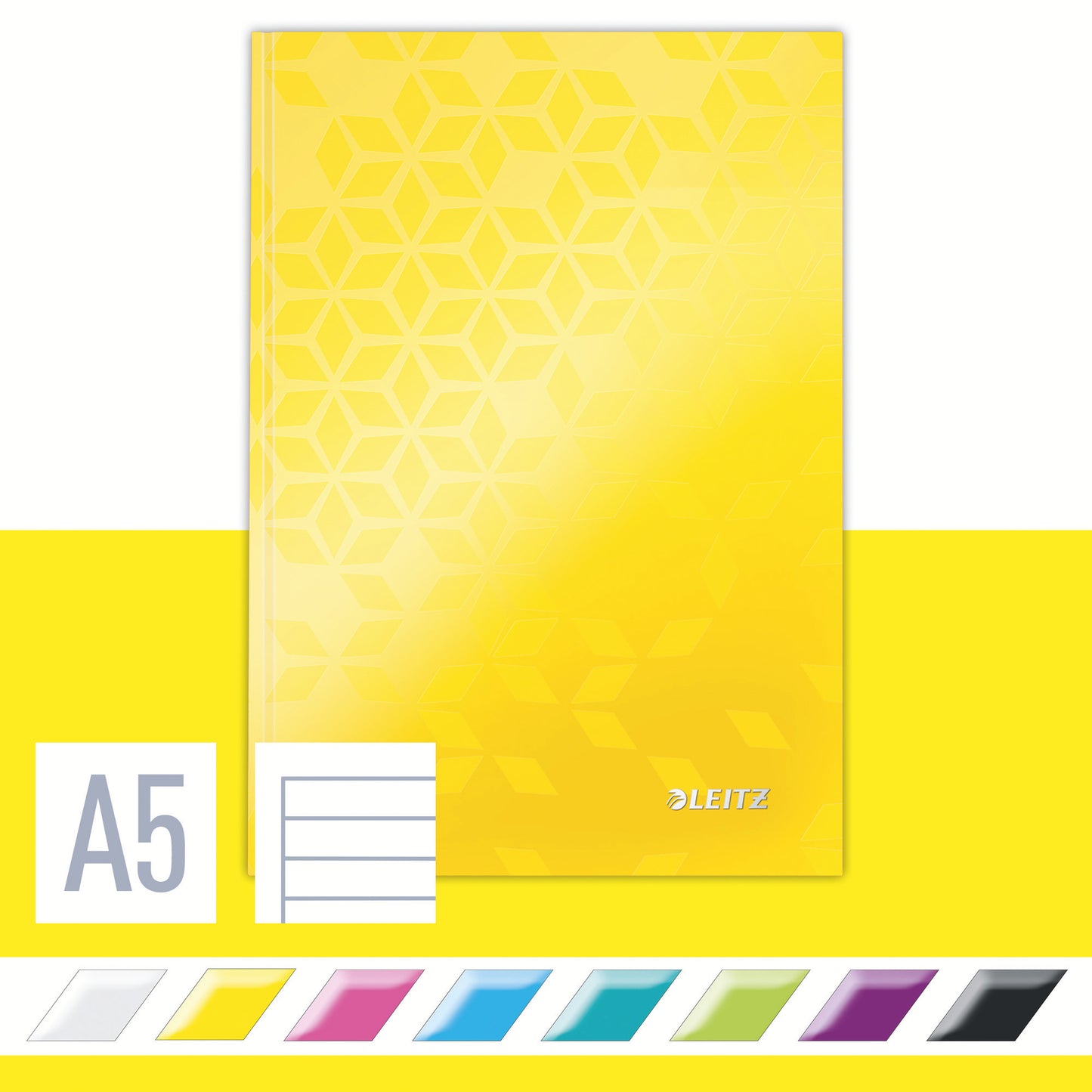 Notitieboek Leitz WOW A5 160 Blz. 90 g/m² Lijn Geel - 2