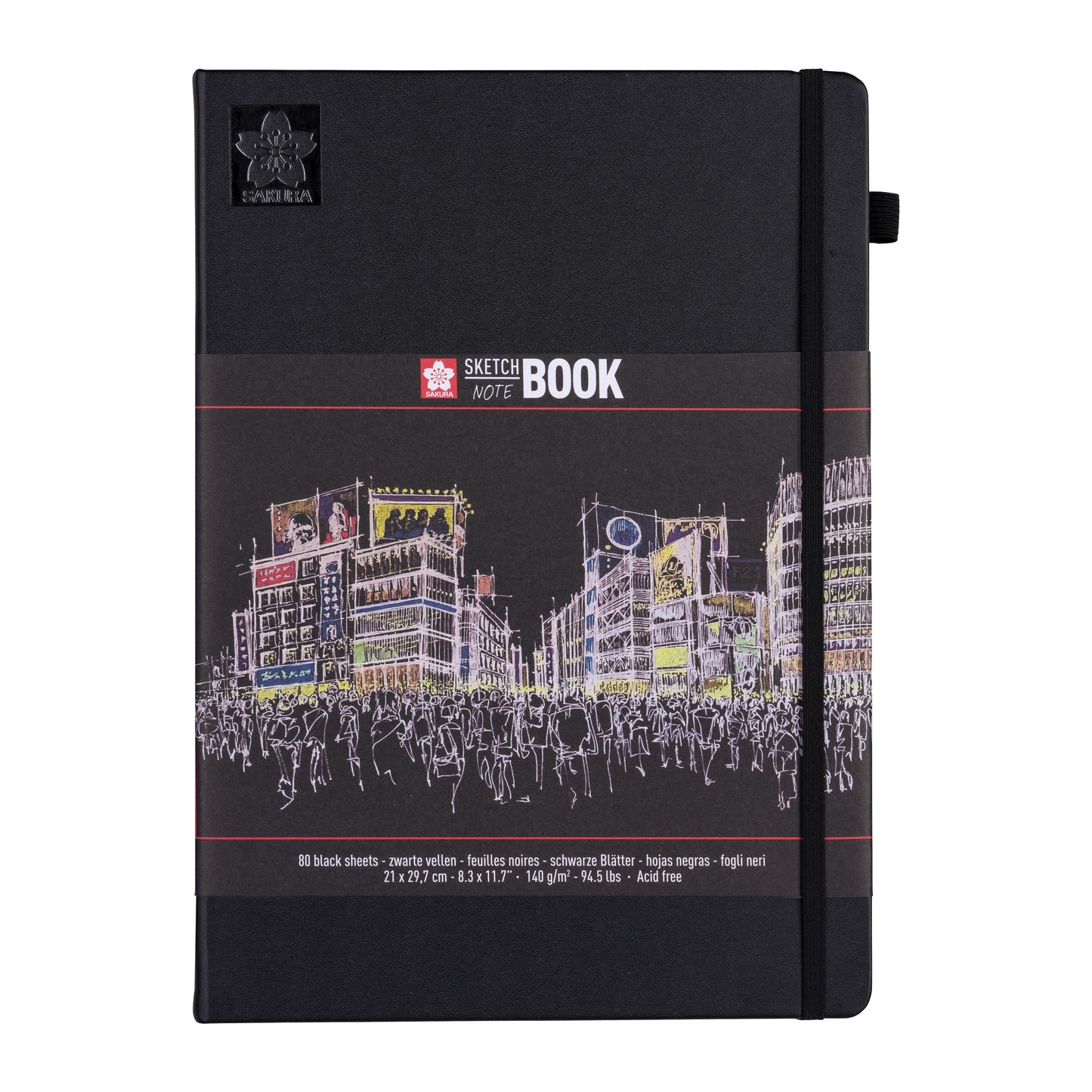 Schets- en Notitieboek Sakura A4 Zwart, 80 Pagina's