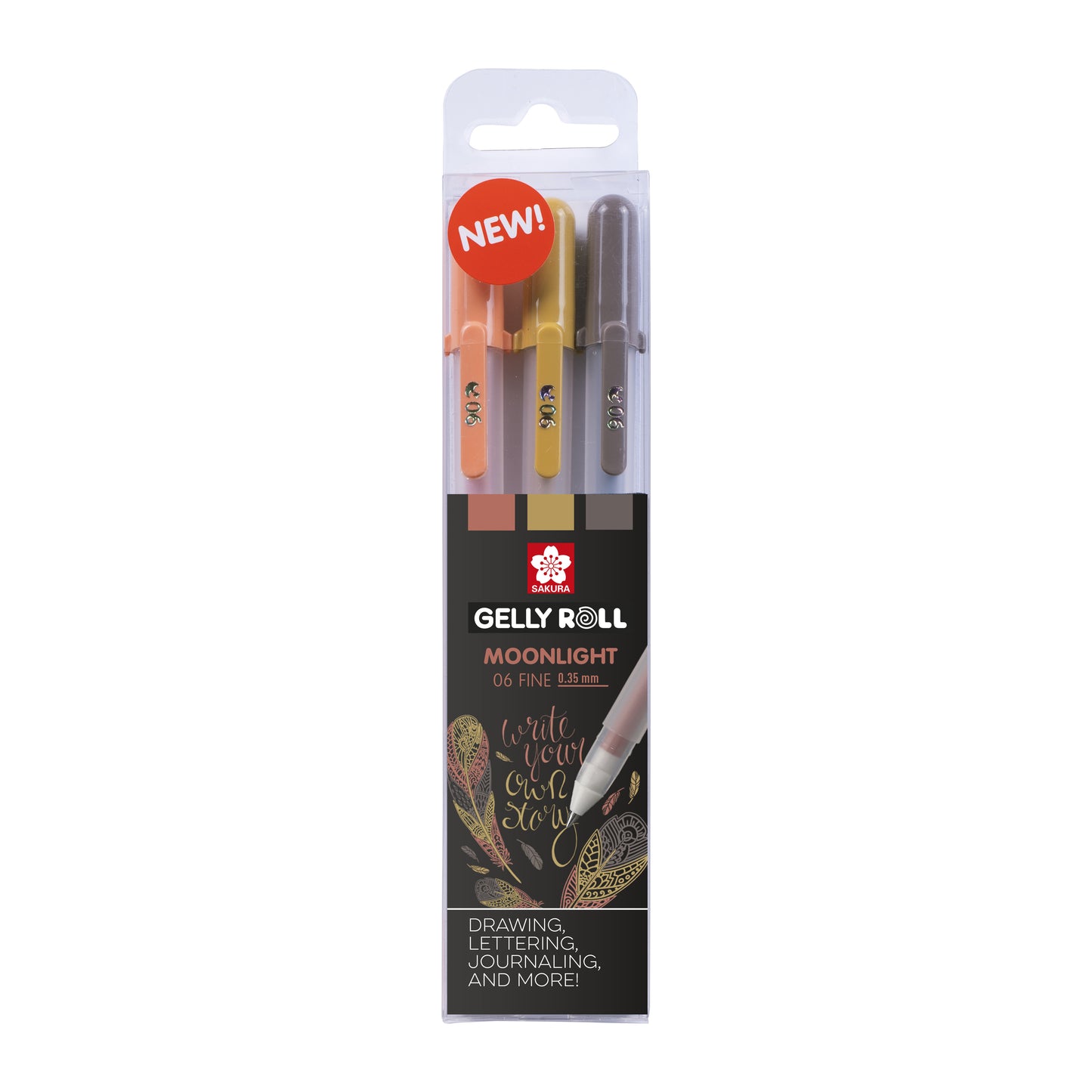Set van 3 fluoriserende Moonlight Gelly Roll gelpennen in natuurkleuren - 2