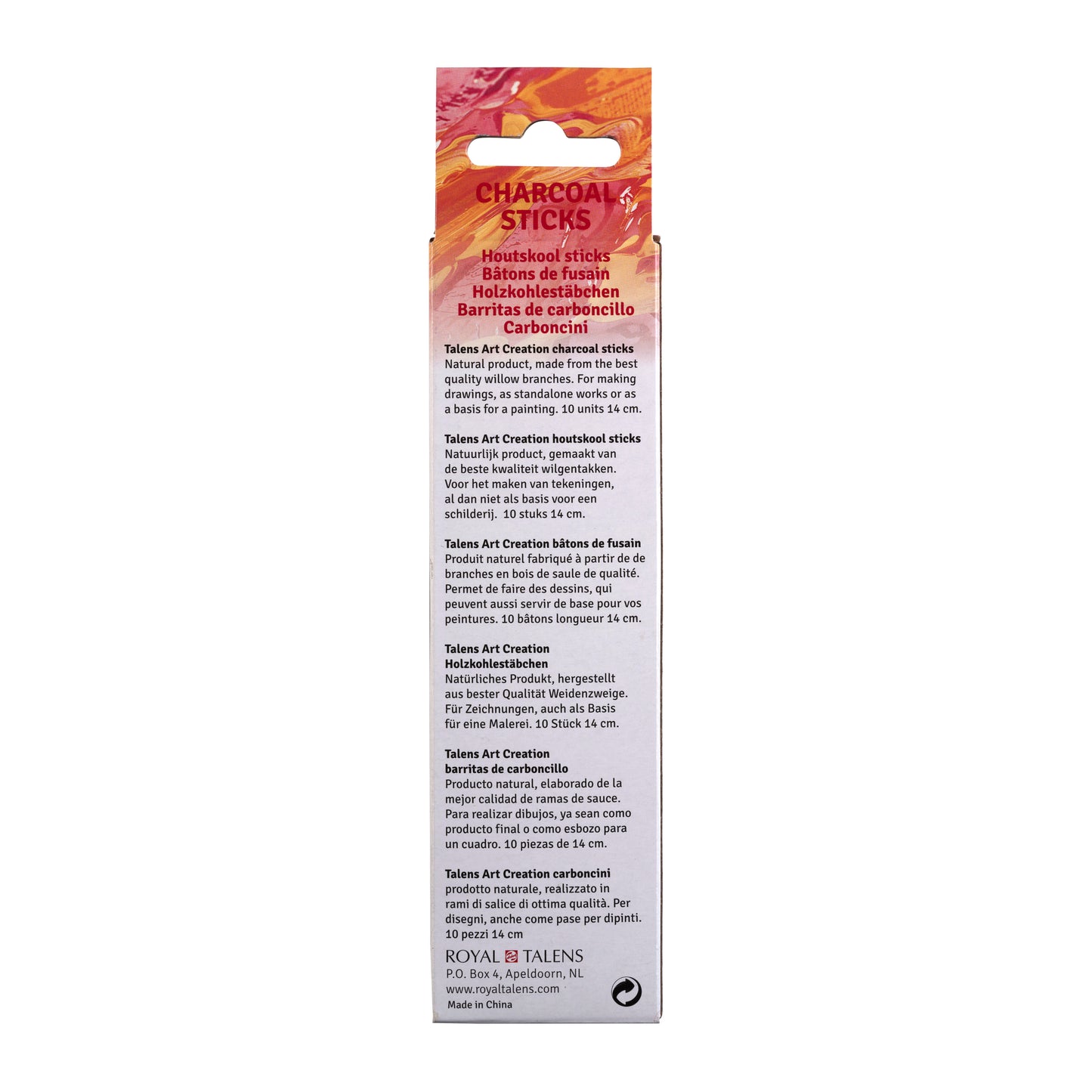 Talens Art Creation Houtskool Sticks, Set van 10 - 3