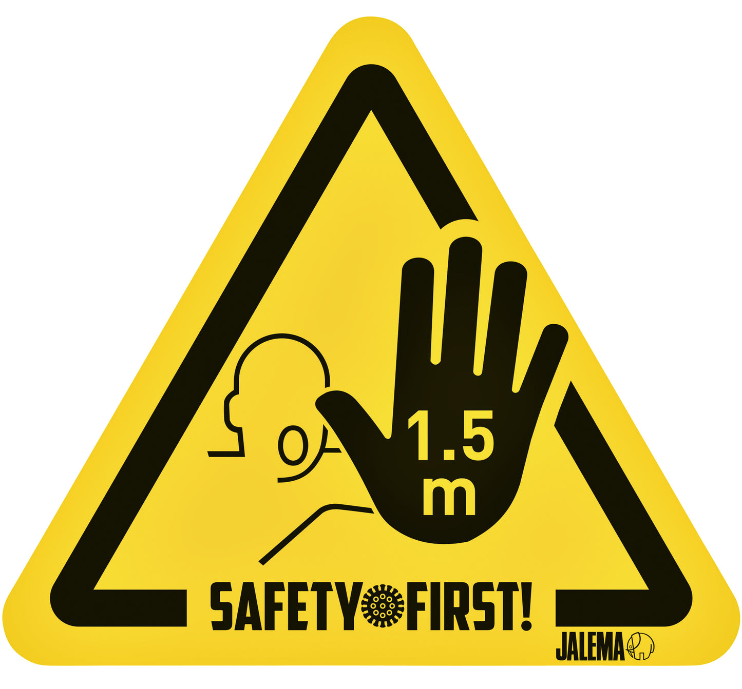 Waarschuwingssticker Houd Afstand Hand 15x17cm (Pak 4)