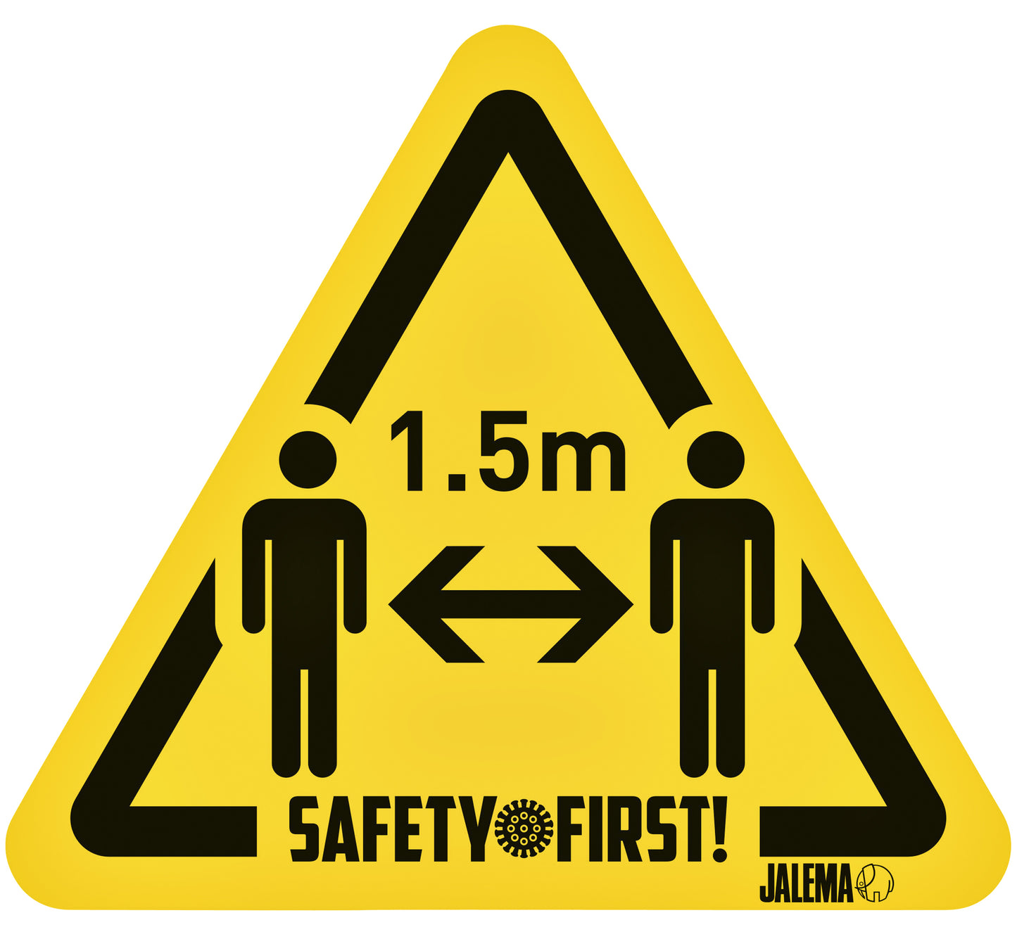 Waarschuwingssticker Houd Afstand met Pijl 15x17cm (Pak 4)