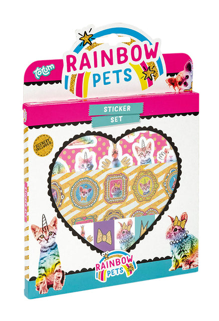 Totum Rainbow Pets Stickerset met 3 Vellen en Achtergrond - 2
