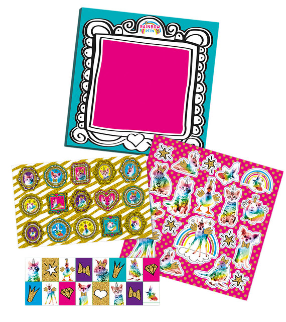 Totum Rainbow Pets Stickerset met 3 Vellen en Achtergrond - 3