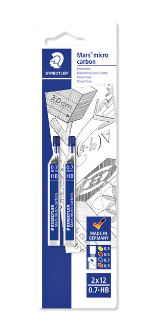 Staedtler Mars Micro Carbon HB 0,7mm fijnstift, 12 stuks