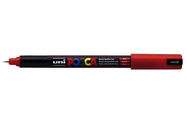 Posca PC1MR EF Verfstift Rood, Extra Fijn, Waterverf