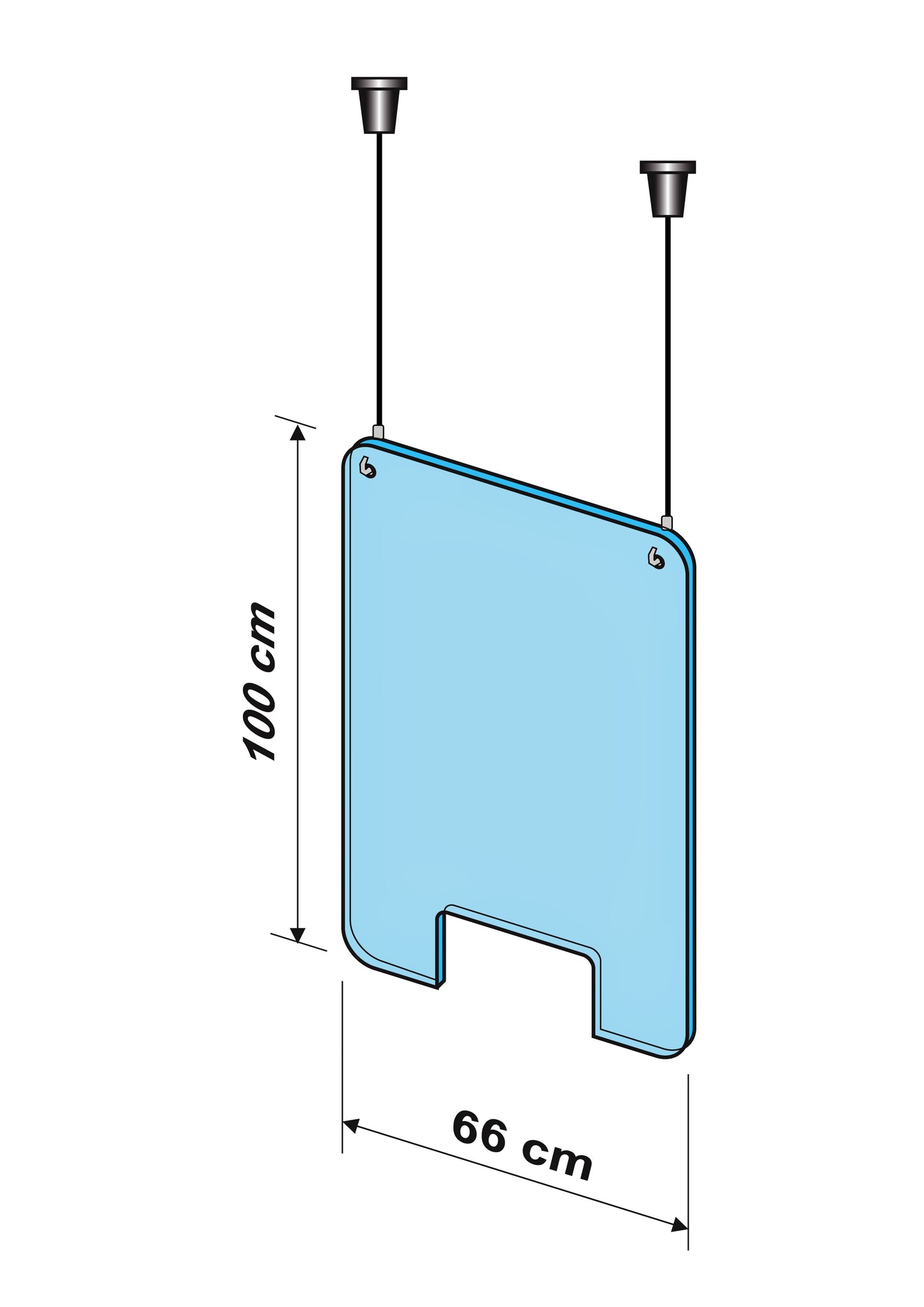 Hangend hygiënescherm Exacompta 100x66 cm - 3
