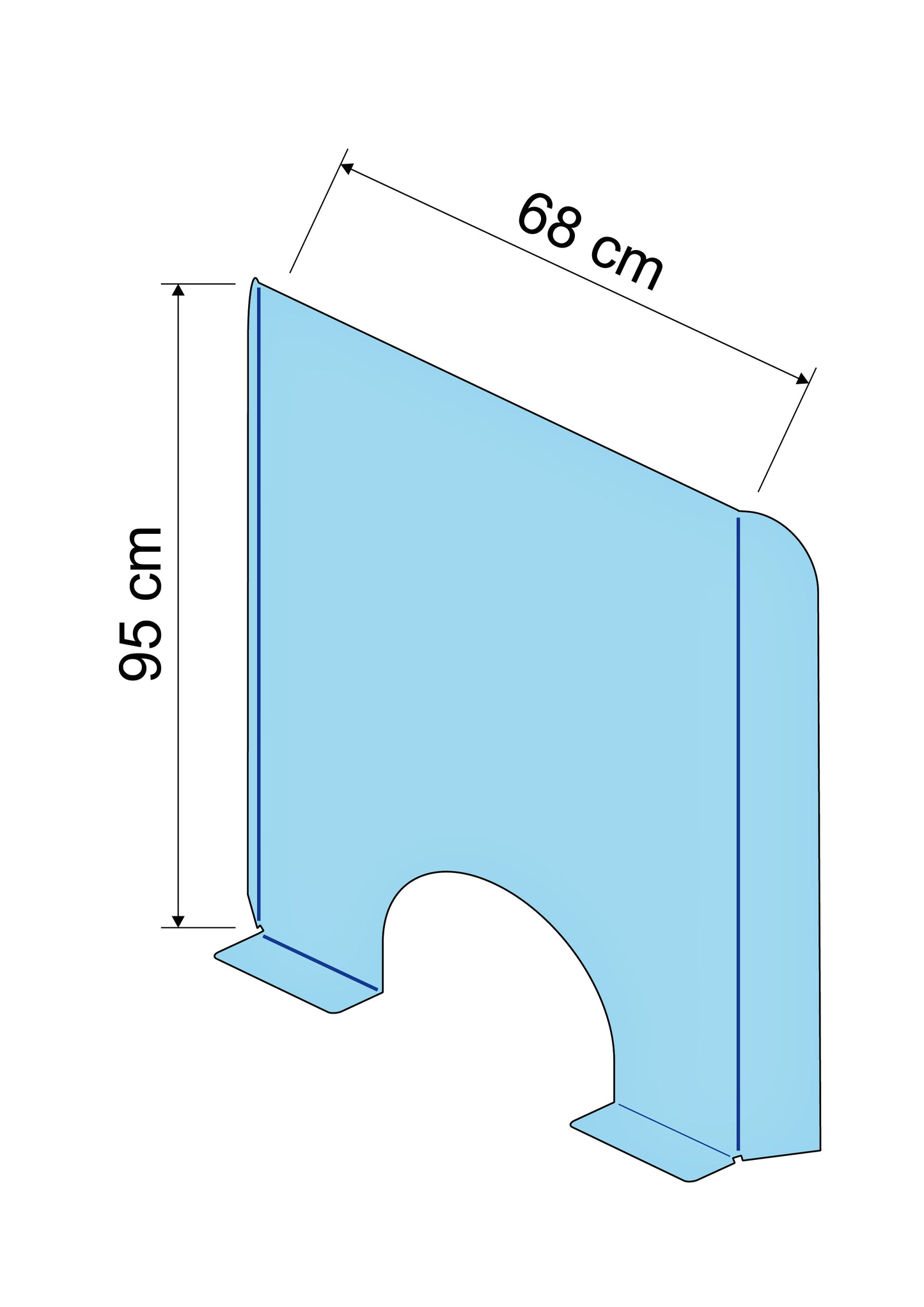 Hygienescreen Staand Transparant 95x68cm voor Balies en Kassa's - 3