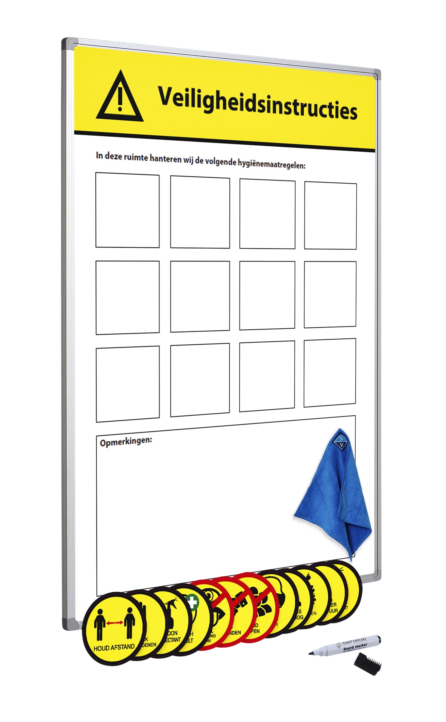 Veiligheidsbord Corona NL 60x90cm magneethoudend en droog uitwisbaar - 2