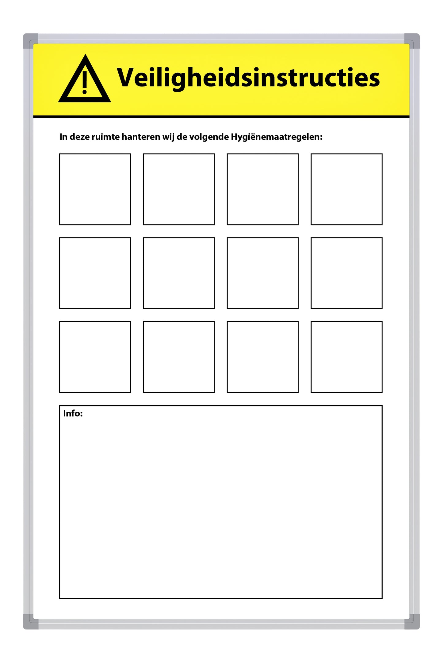 Veiligheidsbord Corona NL 60x90cm magneethoudend en droog uitwisbaar - 4