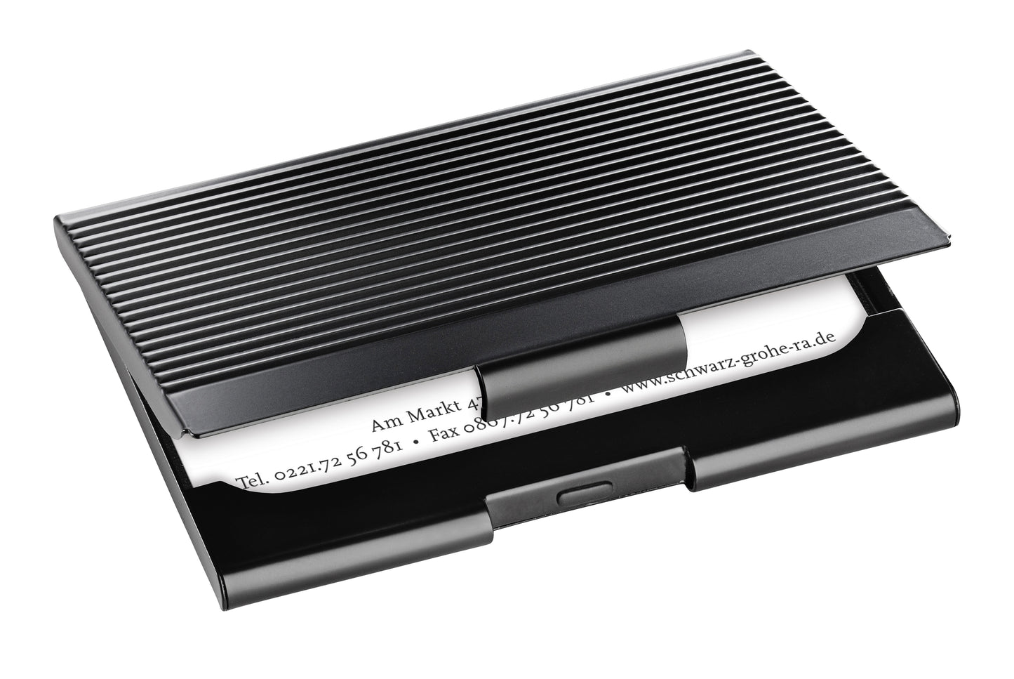 Sigel 20 Kaarten Etui 91x58 mm Mat Zwart Aluminium