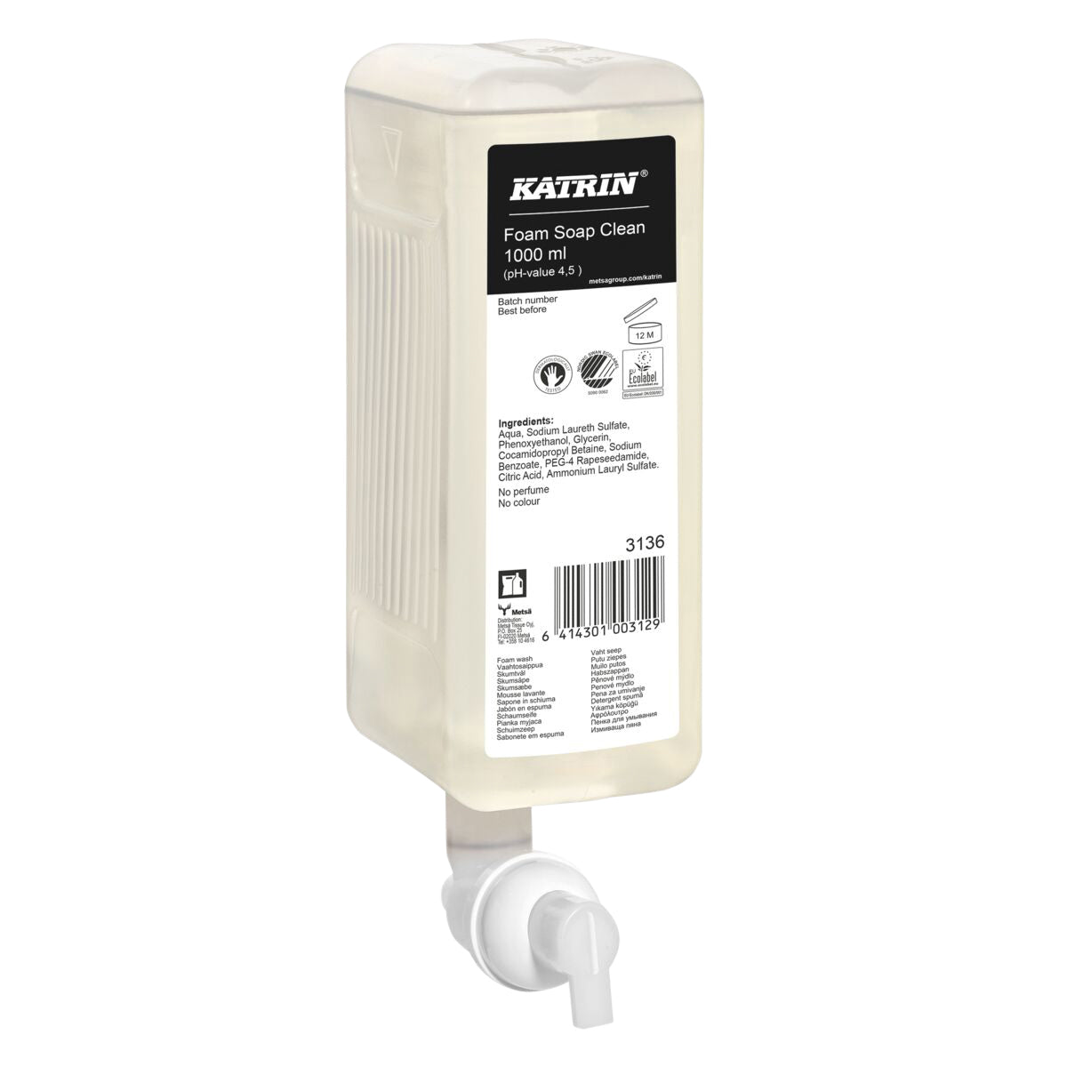 Katrin Foam Clean Handzeep 1000 ml, milieuvriendelijk