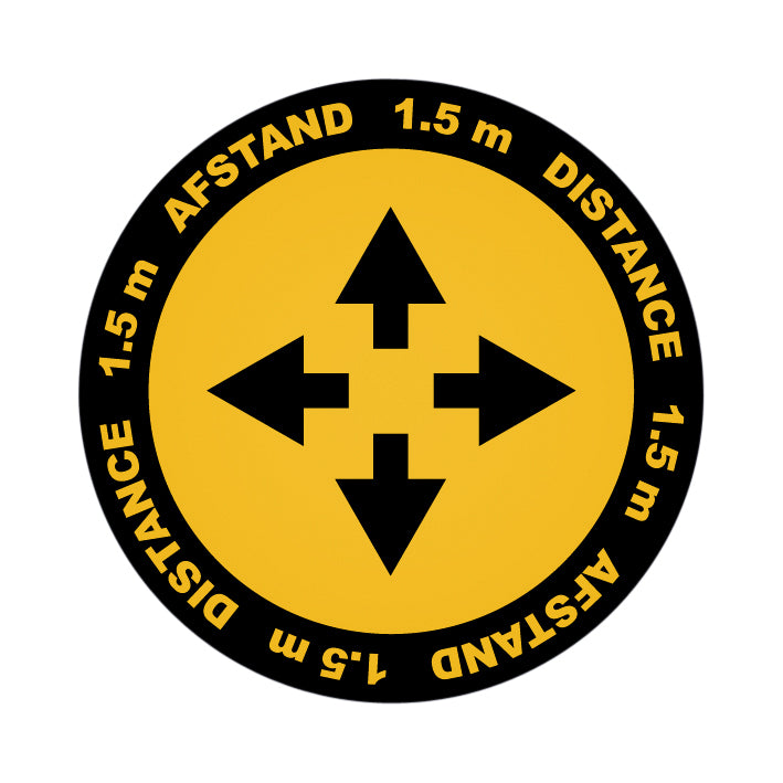 Vloersticker kruispunt twee-talig Ø200mm