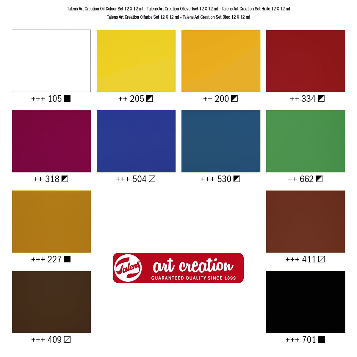 Talens TAC Set 12x 12ml olieverf, veelzijdig en langdurig mooi - 5