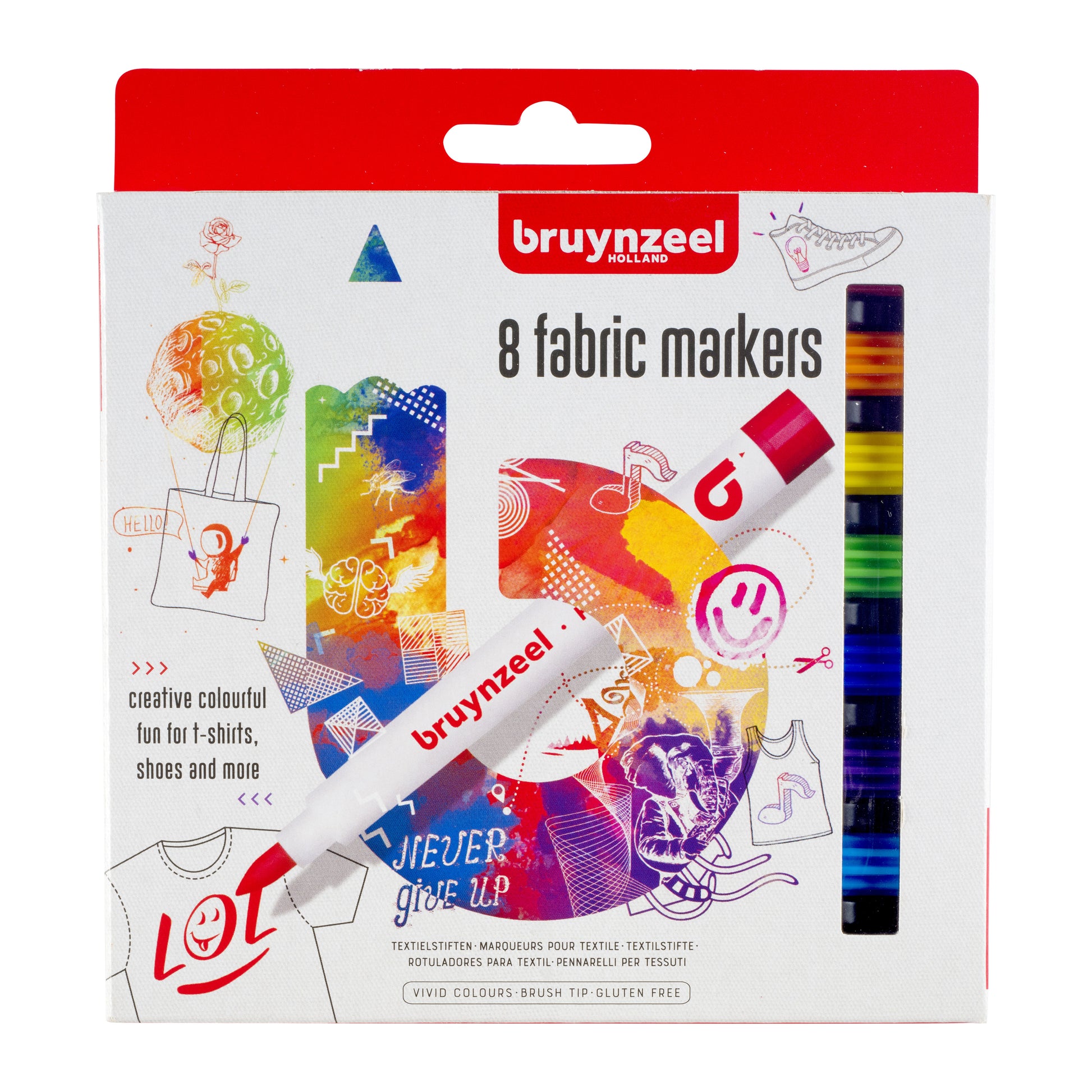 Bruynzeel Textielstift Assorti 8 kleuren