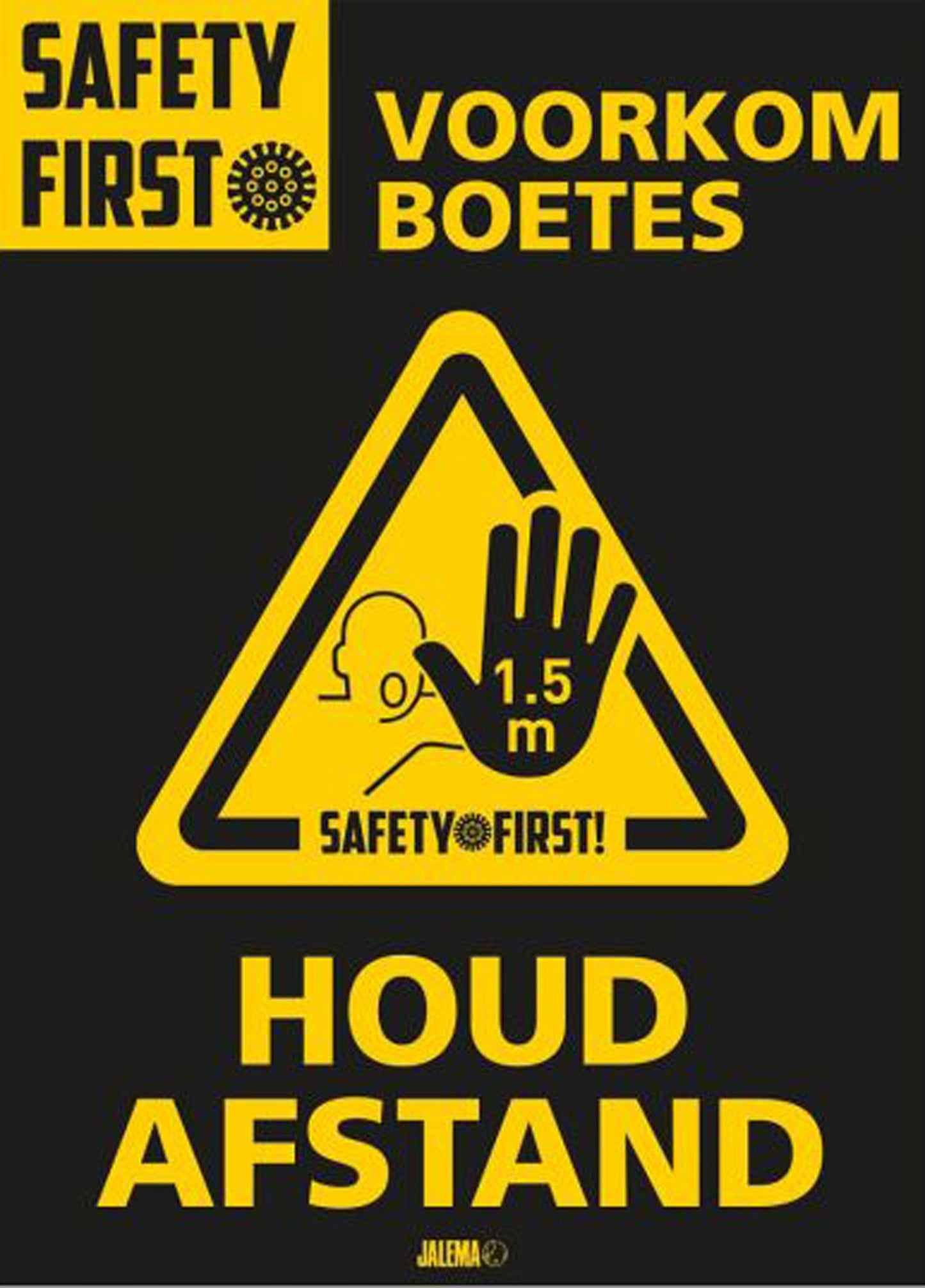 Deursticker A4 Houd Afstand Glanzend 2 Stuks
